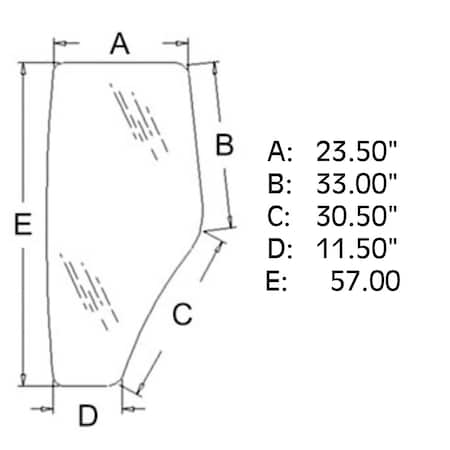 Aic Replacement Parts Glass, Door, LH Fits John Deere 210LJ 4630 5065M 5075M 5083E WN-R198624-PEX